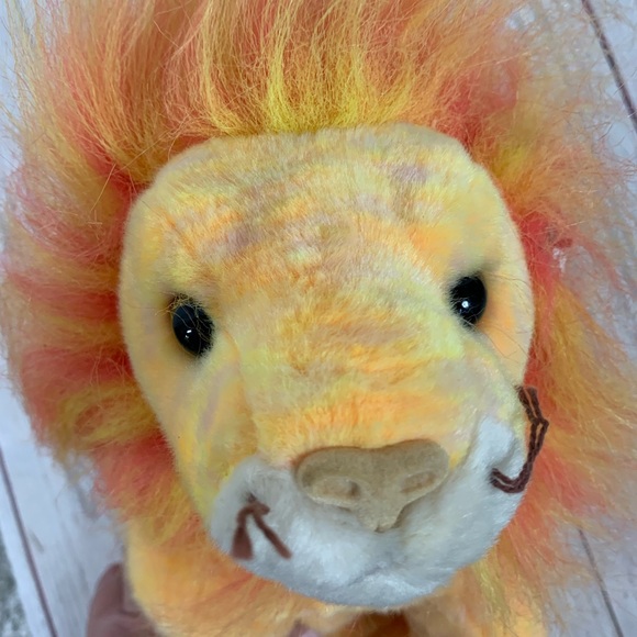 Vintage 2000 Ty Beanie Buddies Bushy the Lion Orange - Picture 7 of 10